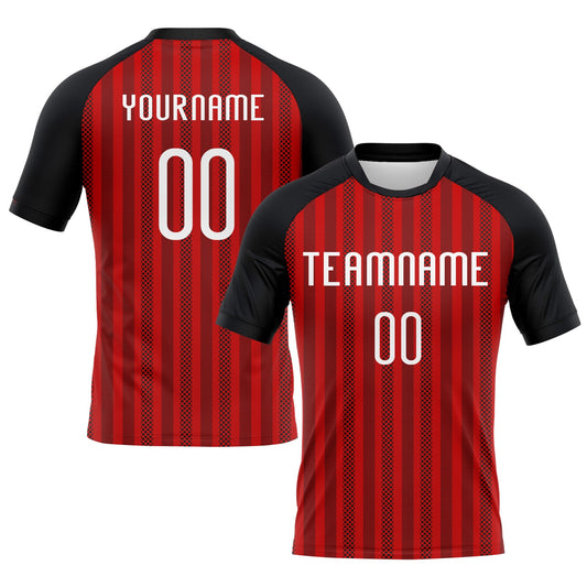 Maxcorners Custom Red White-Black Lines Elite Sublimation Volleyball Uniform Jersey LM2605