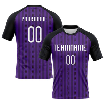 Maxcorners Custom Purple White-Black Lines Sublimation Volleyball Uniform Jersey LM2605