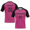 Maxcorners Custom Pink Black-White Lines Sublimation Volleyball Uniform Jersey LM2605