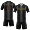 Maxcorners Custom Black Gray-Old Gold Geometric Shape Sublimation Volleyball Uniform Jersey LM2605