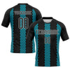 Maxcorners Custom Black Teal-White Geometric Shape Sublimation Volleyball Uniform Jersey LM2605
