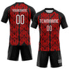 Maxcorners Custom Red White-Black Abstract Shape Sublimation Volleyball Uniform Jersey LM2605