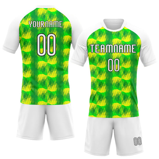 Maxcorners Custom Neon Green White-Black Abstract Shape Sublimation Volleyball Uniform Jersey LM2605