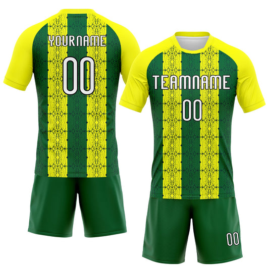 Maxcorners Custom Light Yellow Green-Black Abstract Shape Sublimation Volleyball Uniform Jersey LM2605