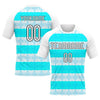 Maxcorners Custom White Lakes Blue-Black Abstract Shape Sublimation Volleyball Uniform Jersey LM2605