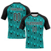Maxcorners Custom Lakes Blue Black-White Geometric Shape Sublimation Volleyball Uniform Jersey LM2605
