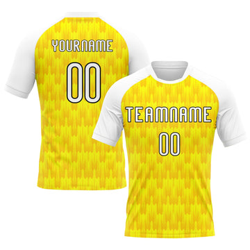 Maxcorners Custom Light Yellow White-Black Splash Sublimation Volleyball Uniform Jersey LM2605