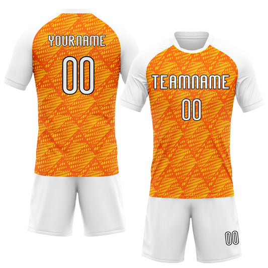 Maxcorners Custom Orange White-Black Lines And Dots Sublimation Volleyball Uniform Jersey LM2605