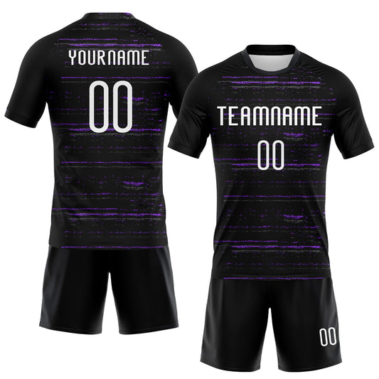 Maxcorners Custom Black White-Purple Bright Lines Sublimation Volleyball Uniform Jersey LM2605