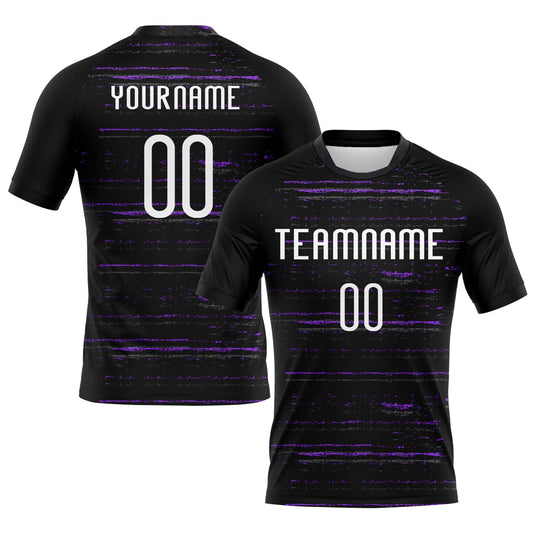 Maxcorners Custom Black White-Purple Bright Lines Sublimation Volleyball Uniform Jersey LM2605