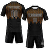 Maxcorners Custom Black Bay Orange-White Geometric Shape Sublimation Volleyball Uniform Jersey LM2605