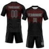 Maxcorners Custom Black Red-White Geometric Shape Sublimation Volleyball Uniform Jersey LM2605