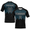 Maxcorners Custom Black Sky Blue-White Geometric Shape Sublimation Volleyball Uniform Jersey LM2605