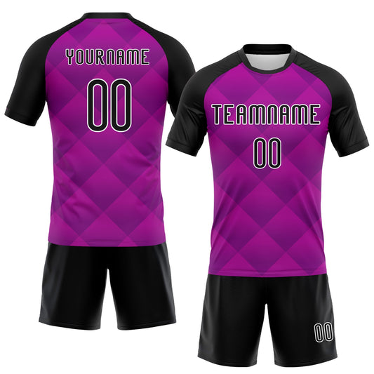 Maxcorners Custom Purple Black-White Geometric Shape Elite Sublimation Volleyball Uniform Jersey LM2605