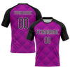 Maxcorners Custom Purple Black-White Geometric Shape Elite Sublimation Volleyball Uniform Jersey LM2605