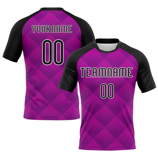 Maxcorners Custom Purple Black-White Geometric Shape Elite Sublimation Volleyball Uniform Jersey LM2605