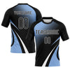 Maxcorners Custom Black Light Blue-White Lines And Dots Sublimation Volleyball Uniform Jersey LM2605