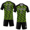 Maxcorners Custom Neon Green Black-White Geometric Shape Sublimation Volleyball Uniform Jersey LM2605