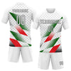 Maxcorners Custom White Black Red-Kelly Green Palestine Geometric Shape Sublimation Volleyball Uniform Jersey LM2605