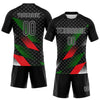 Maxcorners Custom Black Red-Kelly Green Palestine Geometric Shape Sublimation Volleyball Uniform Jersey LM2605