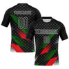 Maxcorners Custom Black Red-Kelly Green Palestine Geometric Shape Sublimation Volleyball Uniform Jersey LM2605