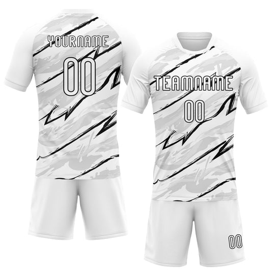 Maxcorners Custom White Black Abstract Brush Sublimation Volleyball Uniform Jersey LM2605
