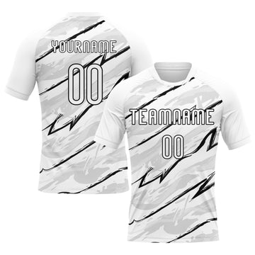 Maxcorners Custom White Black Abstract Brush Sublimation Volleyball Uniform Jersey LM2605