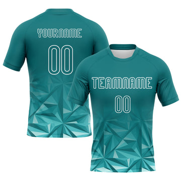 Maxcorners Custom Midnight Green White Geometric Shape Sublimation Volleyball Uniform Jersey LM2605