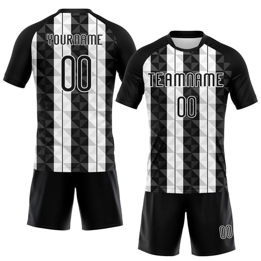 Maxcorners Custom Black White Geometric Shape Elite Sublimation Volleyball Uniform Jersey LM2605