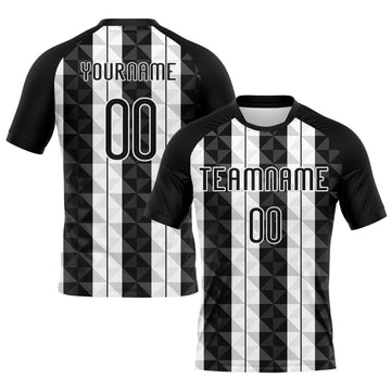 Maxcorners Custom Black White Geometric Shape Elite Sublimation Volleyball Uniform Jersey LM2605