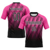 Maxcorners Custom Pink Black-White Lines Elite Sublimation Volleyball Uniform Jersey LM2605