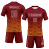 Maxcorners Custom Crimson Yellow-White Geometric Shape Sublimation Volleyball Uniform Jersey LM2605