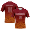 Maxcorners Custom Crimson Yellow-White Geometric Shape Sublimation Volleyball Uniform Jersey LM2605