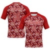 Maxcorners Custom Red White Geometric Shape Elite Sublimation Volleyball Uniform Jersey LM2605