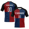 Maxcorners Custom Black Red-Royal Geometric Shape Sublimation Volleyball Uniform Jersey LM2605