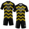 Maxcorners Custom Black Gold-White Zigzag Sublimation Volleyball Uniform Jersey LM2605