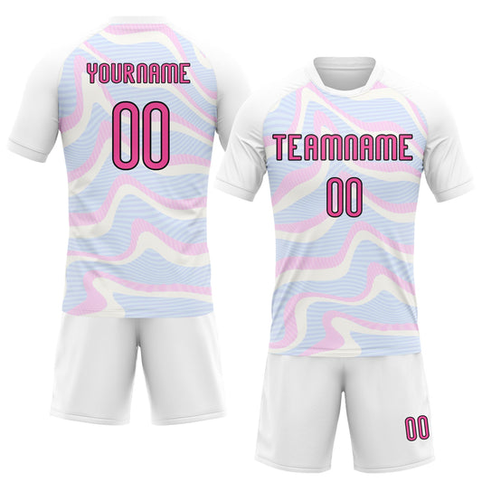 Maxcorners Custom White Pink-Black Liquid Fluid Sublimation Volleyball Uniform Jersey LM2605