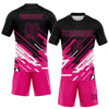 Maxcorners Custom Black Pink-White Lines Sublimation Volleyball Uniform Jersey LM2605