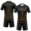Maxcorners Custom Black Old Gold Geometric Shape Sublimation Volleyball Uniform Jersey LM2605