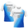 Maxcorners Custom Thunder Blue White-Black Geometric Shape And Lines Sublimation Volleyball Uniform Jersey LM2605