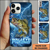 Maxcorners Electric Lightning Angler Art Custom Name Fishing Phone Case