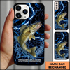 Maxcorners Dark Stormy Water Ripple Custom Name Fishing Phone Case