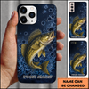 Maxcorners Futuristic Cyber Grid Art Custom Name Fishing Phone Case