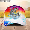 Maxcorners Fishing Vibrant Sunset Personalized Cap (13 Breeds)