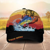 Maxcorners Fishing Mountain Lake Legend Personalized Cap (13 Breeds)