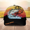 Maxcorners Fishing Mountain Lake Legend Personalized Cap (13 Breeds)