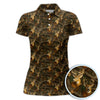 Maxcorners Deer Pattern Polos For Golfer, Realistic Camo Shirt, Crazy Golf Shirt For Men