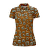 Maxcorners Funny Golf And Bourbon Polos, Brown Golf Shirt with Whiskey Ice Cube For Men, Pattern Crazy Golf Shirts For Golfers