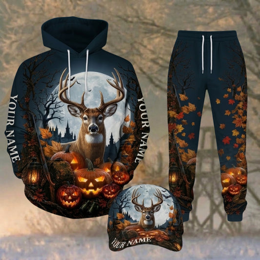Maxcorners Hunting Halloween Spooky Night Deer Personalized 3D Shirts