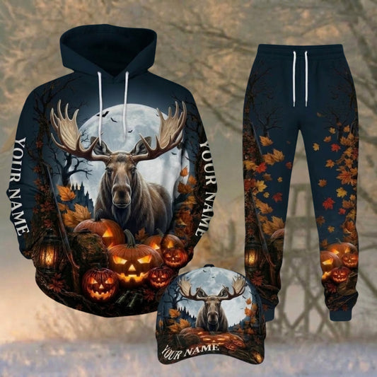 Maxcorners Hunting Halloween Spooky Night Moose Personalized 3D Shirts